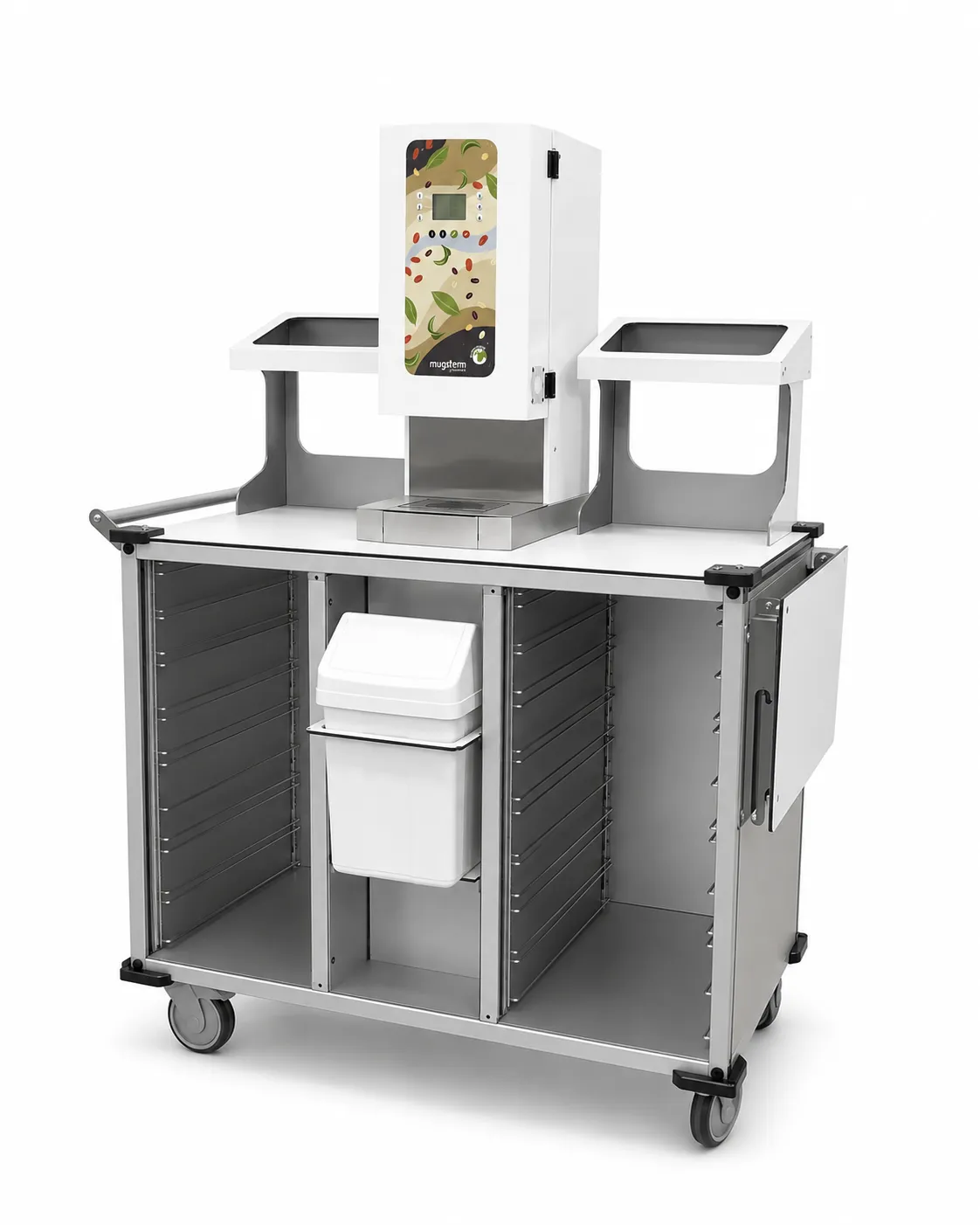 Le CaféMotion XL vu de trois quarts, tablette latérale repliée