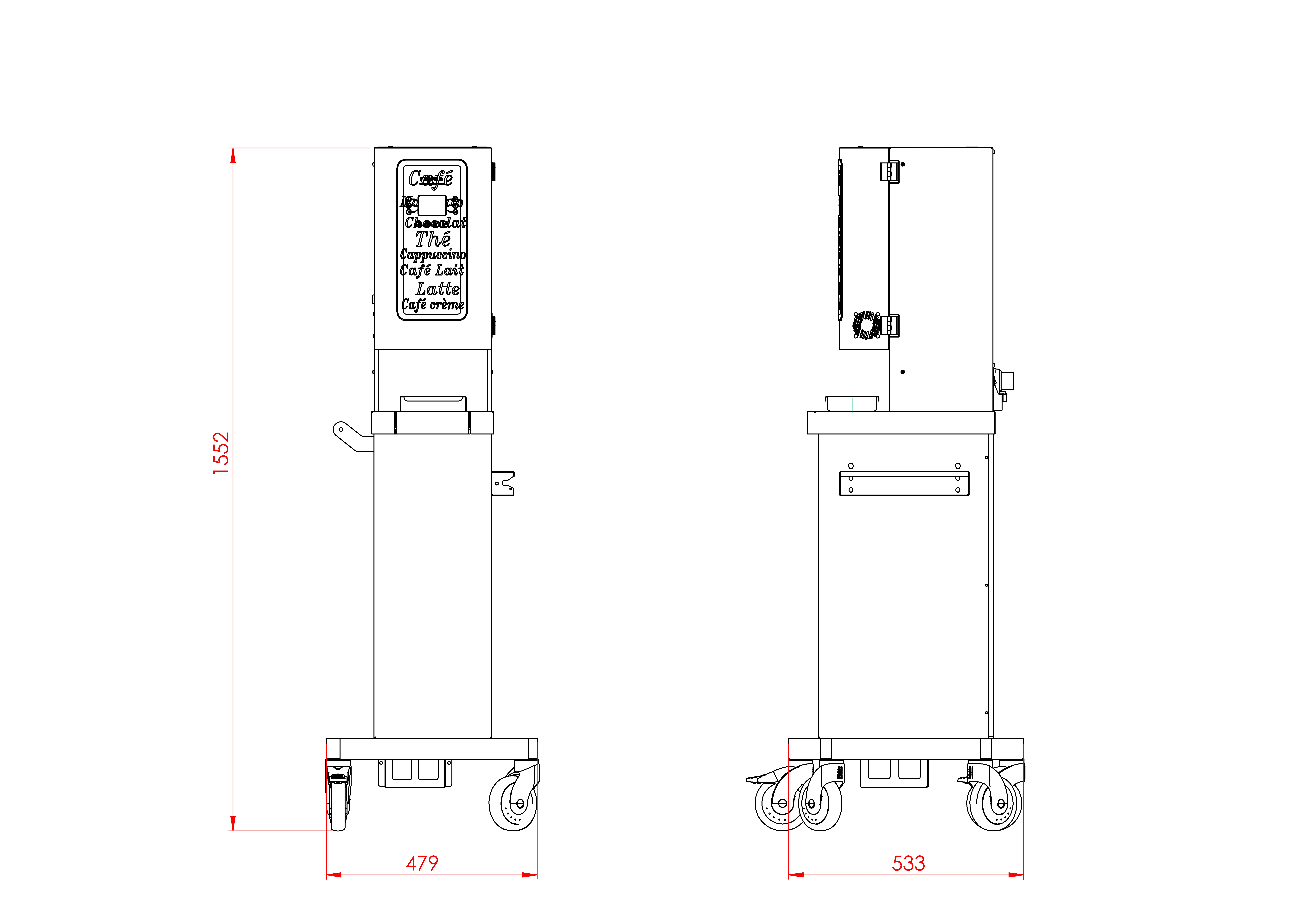 Plan coté du TrolleyMug