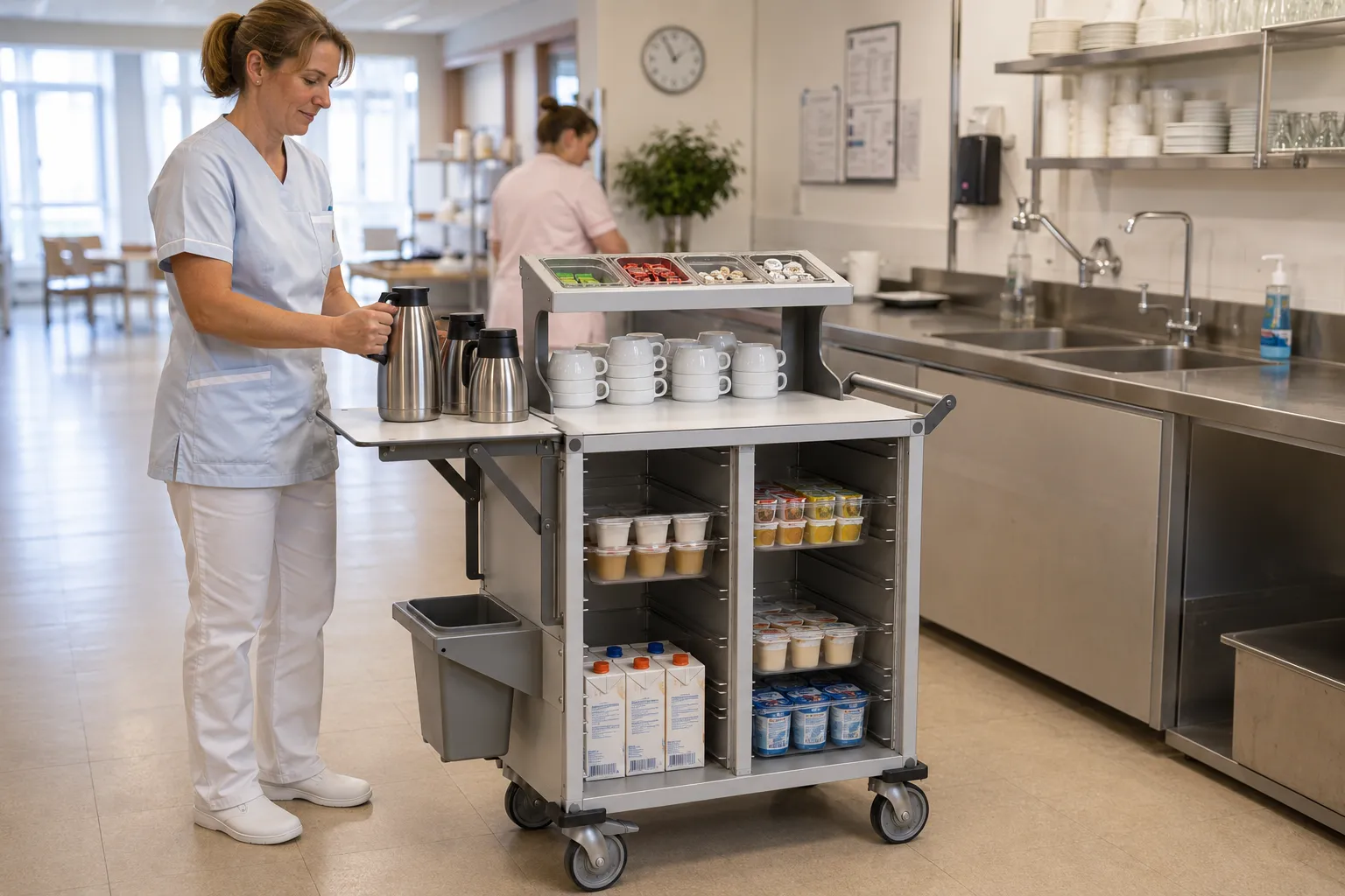 Le TrolleyServe en service petit-déjeuner
